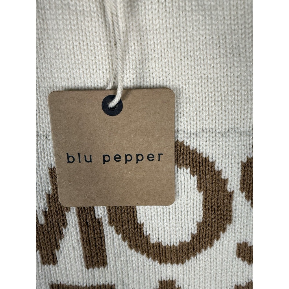 Blu Pepper "Mimosa Please" Knit Sweater Vest Women's Cream Tan Sleeveless NWT - Picture 9 of 13